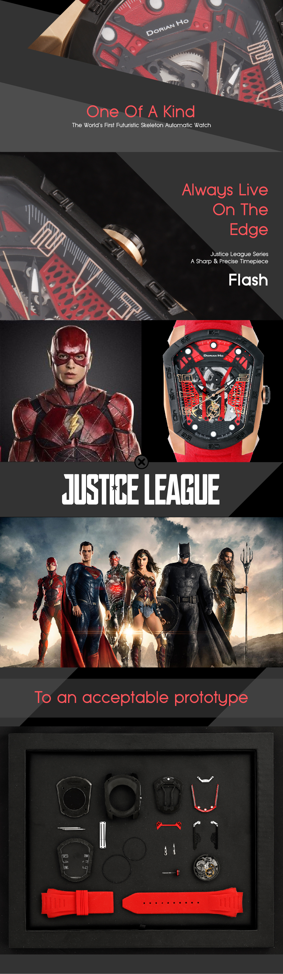 the flash justice league dorian ho collection phantoms collaboration super hero automatic mechanical watch