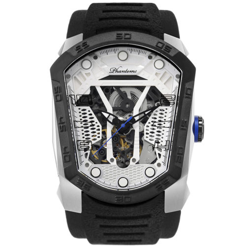 Hurricane Blade mechanical watch white automatic watch phantoms tourbillon White dial sports Watch Rubber Strap