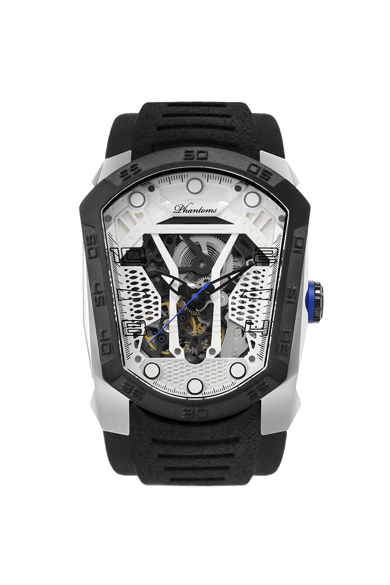 Hurricane Blade mechanical watch white automatic watch phantoms tourbillon White dial sports Watch Rubber Strap