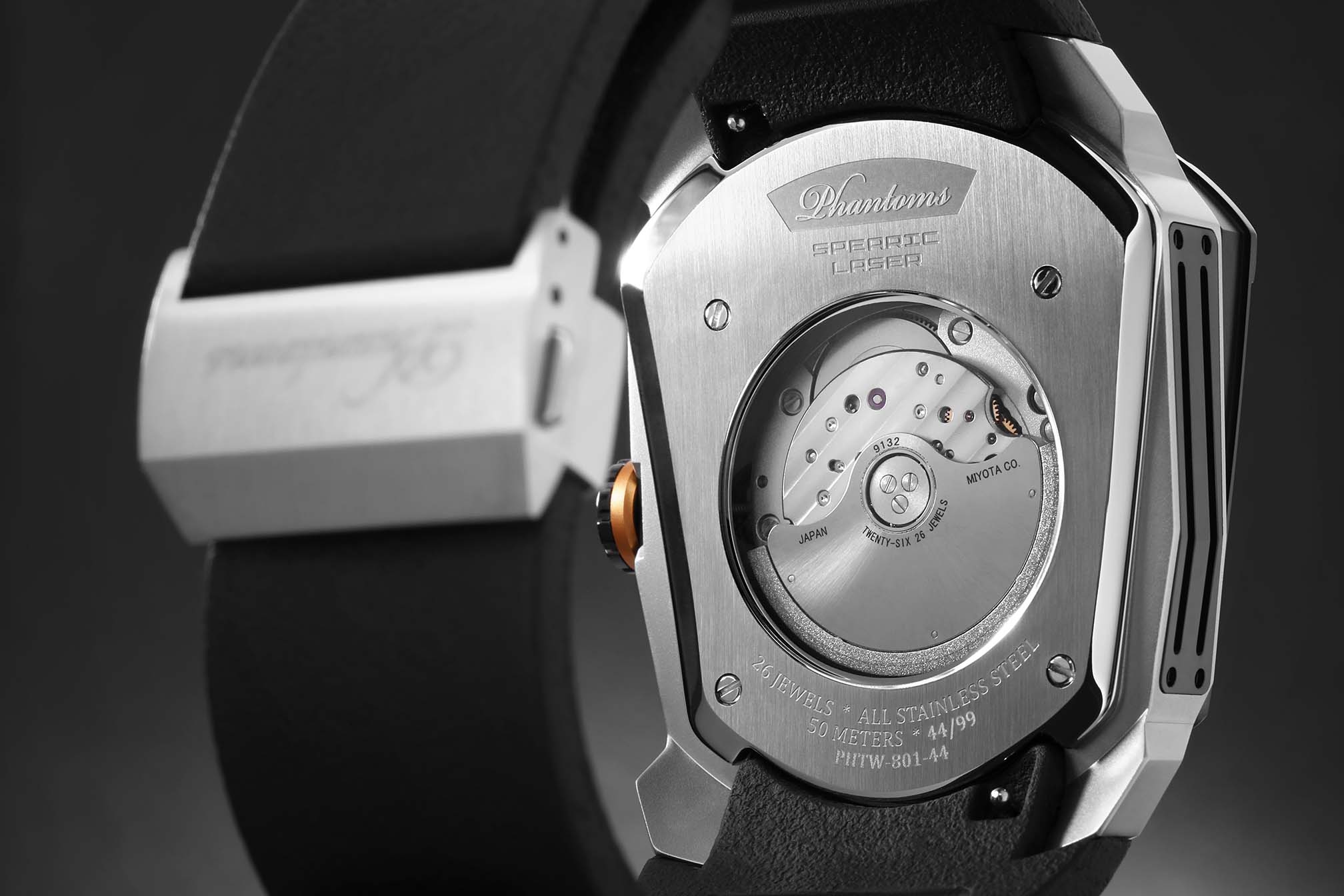 Spearic Laser Series Japanese Miyota Automatic Watch, Phantoms Watch Tourbillon, Sporty Mechanical Watch For Men