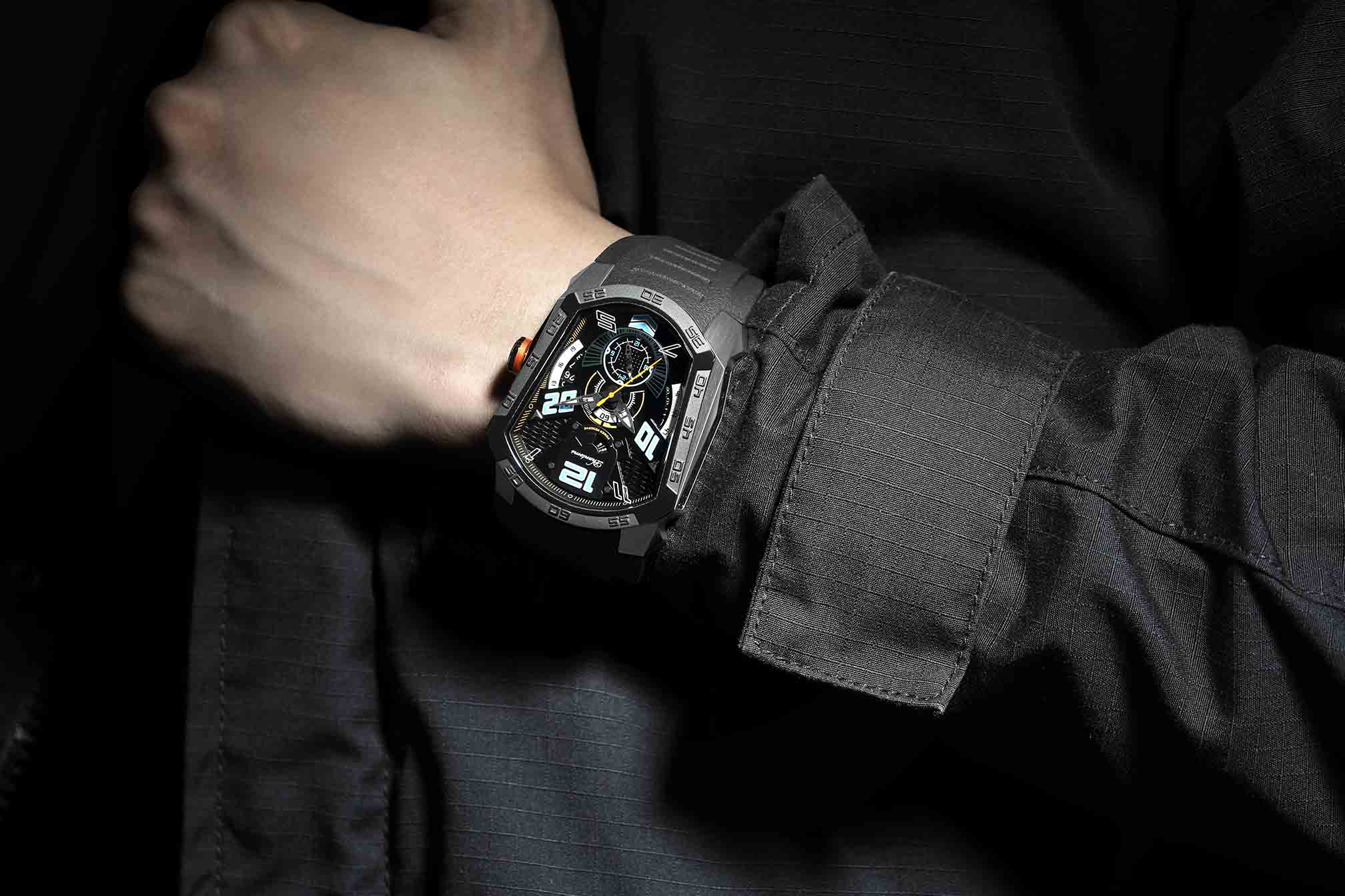 Spearic Laser Series Japanese Miyota Automatic Watch, Phantoms Watch Tourbillon, Sporty Mechanical Watch For Men